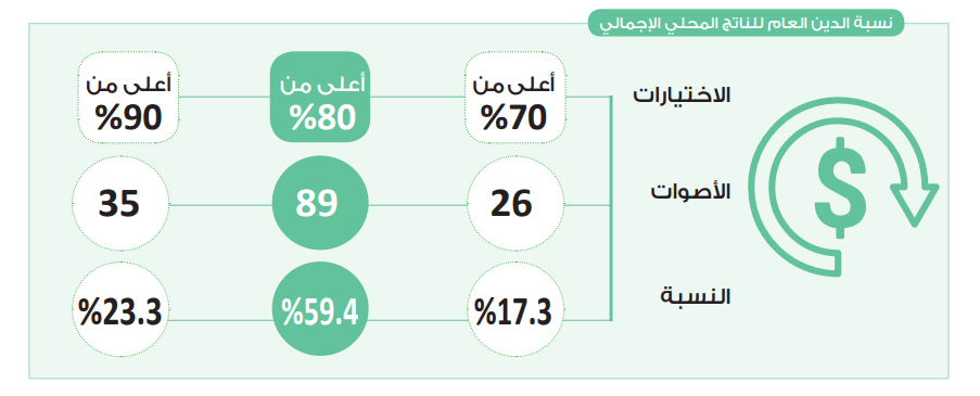في استطلاع حابي.. 59.4% يتوقعون بقاء الدين العام فوق 80% من الناتج المحلي